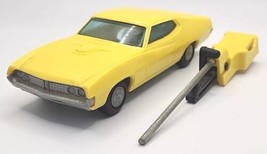 Vintage Funmate Go Cars Yellow 1970&#39;s Ford Torino w/ Launcher Works SH4A - £19.61 GBP