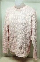 Karen Scott Women&#39;s XL Pull Over Cable Knit Sweater Soft Baby Pink Cotton - £14.64 GBP