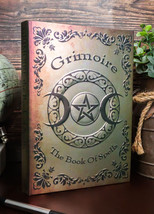 Grimoire Book Of Spells Triple Moon Pentagram Blank Page Hardcover Journal Book - £17.63 GBP