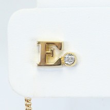 Letter E Initial Tie Tack Pin Vintage Men&#39;s Jewelry Goldtone  Clear Jewel - $17.63