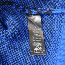 ASOS Design Men's Blue & Black Long Sleeve Flannel Pullover Sweater Size Medium image 4