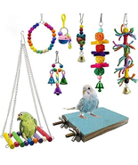 8 Packs Bird Swing Chewing Toys- Parrot Hammock Bell Toys Suitable for S... - £14.69 GBP
