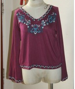 Eliane Rose women&#39;s embroidered bell wide sleeve boho top sz M - $442.95 MXN
