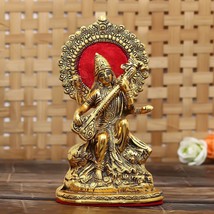 Premium Gold Plated MAA Saraswati Ido BRASS l Murti Statue for Home Pooja Decor| - £29.16 GBP