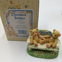 1996 Cherished Teddies &quot;Two Bears on Bench&quot; Figurine - CRT240 Event Figure  - $9.89