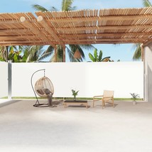  Side Awning Cream Polyester, Steel, Aluminum Large Retractable - $255.49
