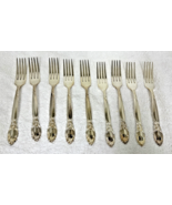8 Plus One Vintage Oneida Ballard Country Lane Silver Plate Forks Fork 7... - $39.11