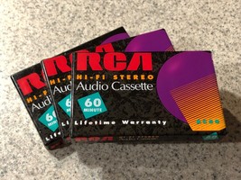 RCA RC60 Hi Fi Stereo Lot of 3 Blank Audio Cassette Tape 60 Minute Capacity - £7.85 GBP