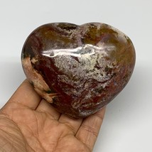 0.72 lbs, 3&quot;x3.4&quot;x1.5&quot; Ocean Jasper Heart Polished Healing Crystal, B30934 - £20.77 GBP
