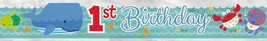 Under the Sea Pals Foil Banner 12 Ft Party Supply First &quot;1st Birthday&quot; - $2.96
