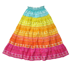 NWT Anthropologie Geisha Designs Rainbow Tiered Maxi Geometric Print Skirt M - £86.73 GBP
