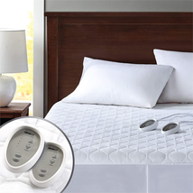 Dual Control Heated Mattress Pad Electric Bed Warmer Queen White NEW - $136.17