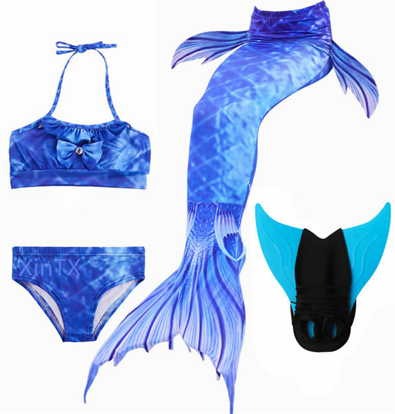 New arrive! Kids Mermaid Tail With Monofin Fancy Girls Swimsuit Bikini Costume