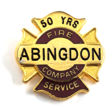 Abingdon Fire Company Maryland Maltese Cross 50 Years Service Pin Badge VTG - $26.00