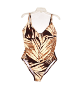 SPEEDO One Piece Swimsuit Women&#39;s Size 18 Swim Suit Brown &amp; Beige Tropic... - $29.18 CAD