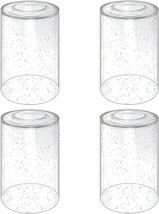 4 Pack Clear Seeded Glass Shade, Youroke Cylinder Clear Bubble Glass, Chandelier - £47.80 GBP