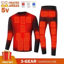 Winter Electric Heated Underwear Set Motorcycle Jacket Self Heating Jacket Men M - £72.95 GBP+
