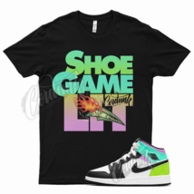 Black LIT T Shirt for Air J1 1 Mid Pastel Volt Green Glow Tropical Twist - £20.49 GBP+