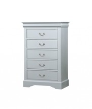 15 Inch White Solid Wood Five Drawer Lingerie Chest - $10,792.80 MXN