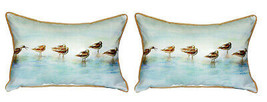 Pair of Betsy Drake Avocets Small Pillows 11 Inch X 14 Inch - £55.38 GBP