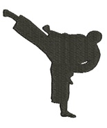 karate silhouette Machine Embroidery Design - $3.25