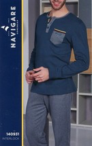 Pajamas Seraph Men&#39;s Long Sleeve Cotton IN Hot Interlock Navigare 140931 - £28.09 GBP