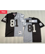 Oakland Raiders 81 Tim Brown Football Js Retro Men&#39;s Stitched Shirt - $1,201.53 MXN