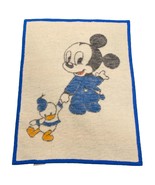 Vtg 80s 1984 Biederlack Disney Baby Mickey Mouse Blanket 1984 28&quot;X 37&quot; USA - $788.82 MXN