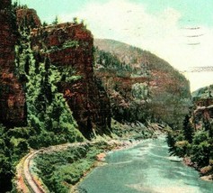 Vtg Postcard 1910 Echo Cliffs Canon of the Grande River CO D &amp; R G RR Railroad - £3.84 GBP
