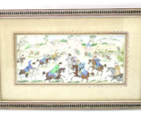 Vintage Isfahan Persian Painting of Polo Players on Horseback  - $345.51
