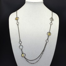Retired Silpada 38&quot; Oxidized Sterling &amp; Brass Infinity Link Chain Necklace N2150 - £39.90 GBP