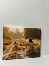 Jesus Accepting The Lost Lamb Into His Arms Canvas Wall Art - $18.00