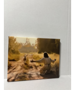 Jesus Accepting The Lost Lamb Into His Arms Canvas Wall Art - $418.80 MXN