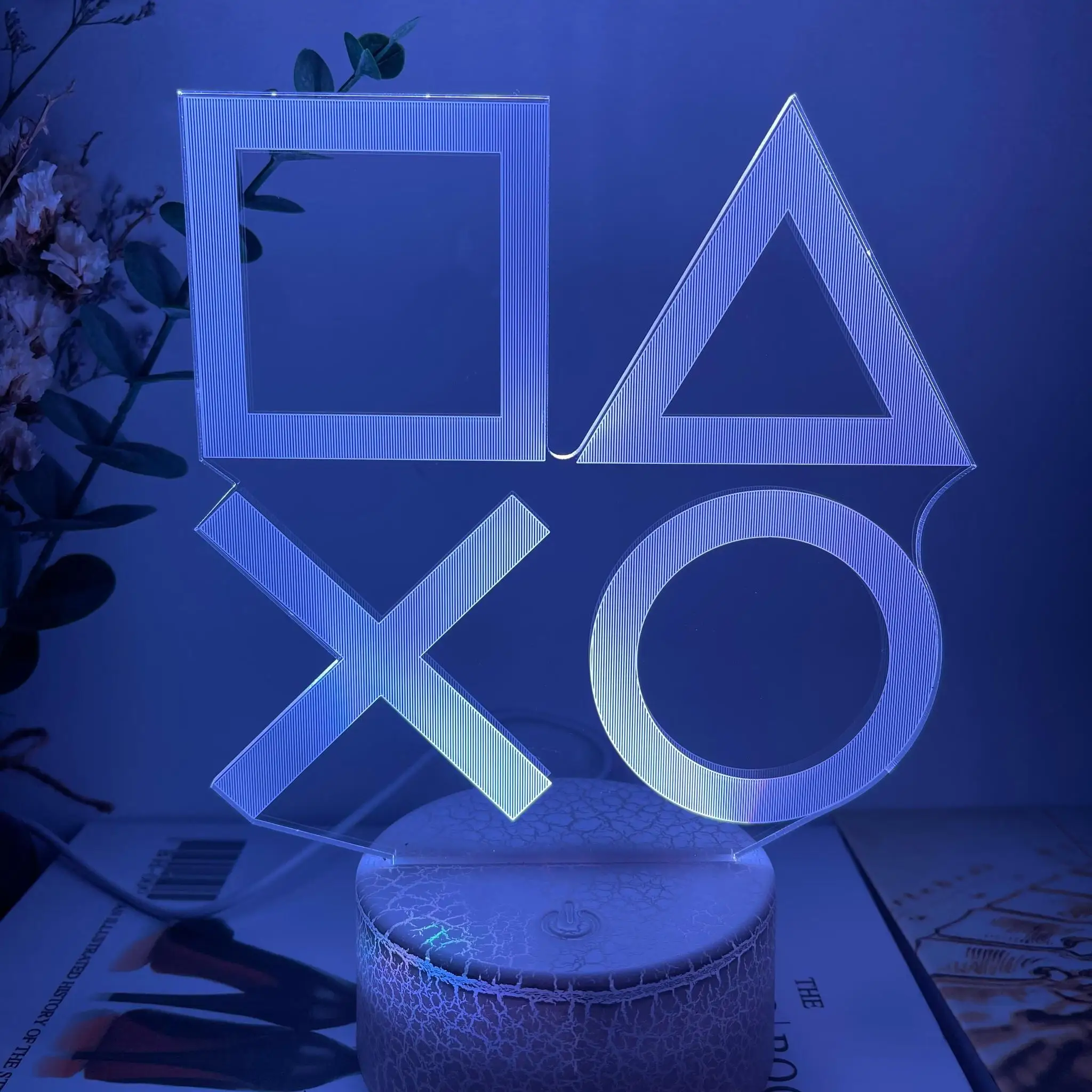 For Playstation Logo 3D Night Lamp Gaming Room Desk Setup Lighting Decor on the - £9.86 GBP+