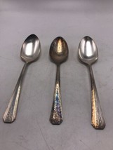 Oneida CLARION Community Serving Spoons 3pc Lot Set Art Deco Par Plate F... - £11.74 GBP