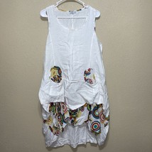 COMPTOIR DU LIN DRESS WHITE MULTI 100% LINEN SZ S NEW - $31.05