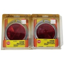2 Peterson 3&quot; Red Round Reflector Aluminum Housing V472R Made USA 22-6465-3 - £17.35 GBP