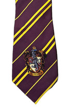 Harry Potter Men&#39;s Red Yellow Striped Gryffindor Silk Tie  59&quot;x4&quot; - £6.24 GBP