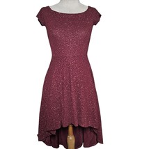 Red Sparkle Short Sleeve Knee Length Dress Size Small - £27.69 GBP
