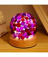 Nizrsky Crystal Night Light Home Decor Lamp Purple Agate 0.86lb - $280.42 MXN
