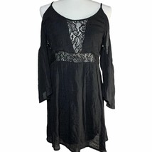 Indikah black lace cutout bare shoulder dress medium - $47.33