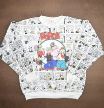 Vintage Popeye Sweatshirt Mens S Jane Colby Crewneck Hearst Comic All Ov... - $37.59