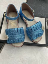 NIB 100% AUTH Gucci Toddler Girl Metallic Leather Flat Sandals 410317  - £133.80 GBP