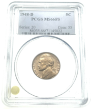 1948-D 5C Jefferson Nickel PCGS MS66FS Full Steps Nice Color! - $200.04