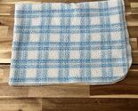 Vintage Martha Stewart Everyday Baby Blue White Baby Blanket Fleece - $66.49