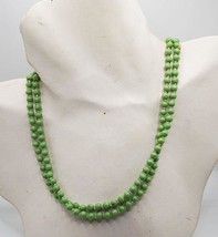 Necklace Jewelry Double Strand Green Acrylic 1970&#39;s - £19.45 GBP
