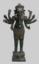 Antique Khmer Style Standing Bronze Bayon Ganesha Statue and Yoni - 86cm/34&quot; - £2,238.69 GBP