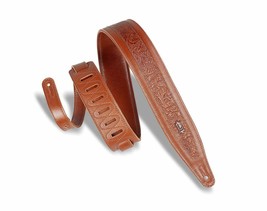 Levy&#39;s - M317FG-TAN - 2.5&quot; Leather Guitar Strap Florentine Emboss Design - Tan - £47.39 GBP