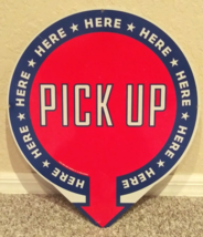 Authentic Jimmy Johns PICK UP HERE Round Metal Tin Food Sign 17&quot;w x 20&quot;h... - £37.36 GBP