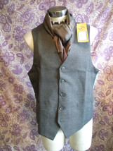 funky Steampunk/TrueVintage mens/unisex mid grey pinstripe Waistcoat-Size42&quot; - £21.12 GBP